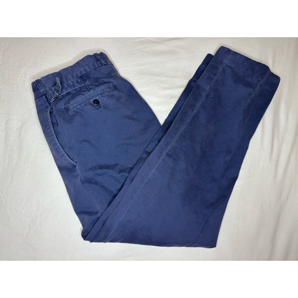 Vintage‎ Polo by Ralph Lauren Cinch Back Chino Pants Men's 35x28 Blue Trousers